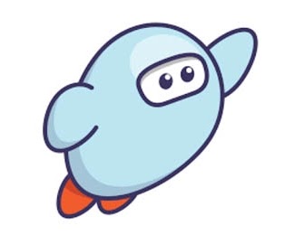 blue cartoon bird logo for SORA app
