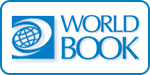 blue and white World Book online encyclopedia button